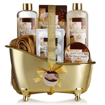 China Floral Fragrance Best Quality Bath Gift Set Newcomers Skin Care Body Scrub Shower Gel Bath Gift Set For Family for sale