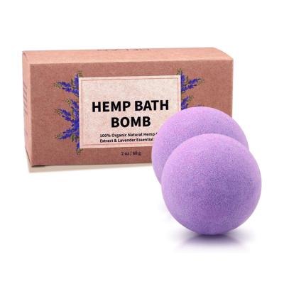 China Hot Selling Hemp And Lavender Essence Bubble Bath Skin Care Bath Fizzies Gift Relax Ball for sale