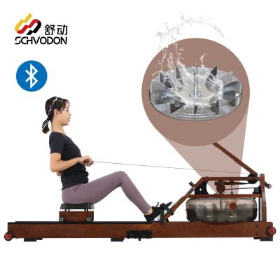 China Schvodon fitness equipment rowing machine water workout bluetooth portable home portable foldable universal rowing machine wooden fold for sale