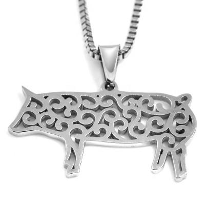 China Punk Animal Pet Pig Jewelry 316 Stainless Steel Pendant for sale