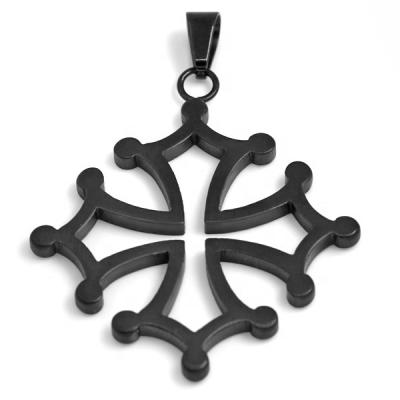 China Custom large black cross pendant surgical steel punk for sale