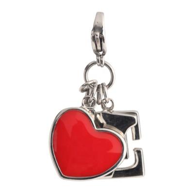 China Sterling Silver Love Heart punk charm DIY bracelet charm beads for sale