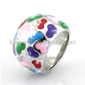 China Vintage Fashion Jewelry 100% Handmade Enamel Painting Rainbow Rings for sale