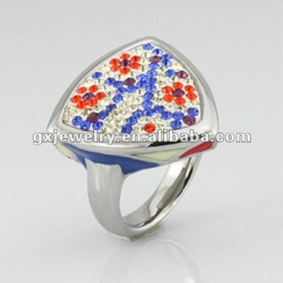 China Stainless Steel Religious Jewelry Fashion Crystal Stone Ring for sale