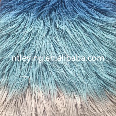 China Wholesale Fashionable Blue High Quality Faux Fur Long Pile Mongolia Wool Tibet Wool For Cushion Throw for sale