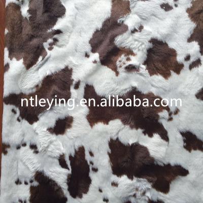 China High quality anti-fire auto warm faux fur long sale upholstery pile cow pattern for cushion coat covering LYFH017 for sale