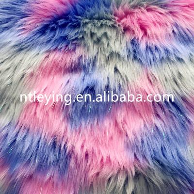 China Auto Upholstery Hot Selling Price Faux Fur High Quality Artificial Fur Gold Yarn Best For Coat Covering LYFH024 for sale