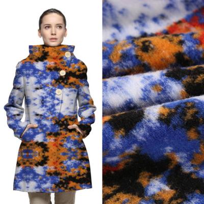 China Hot sale 50%wool blend anti pill jacquard knitting woolen fabric for coat blanket cushions LYKW117 hometexile for sale