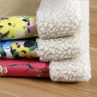 China Auto Upholstery Suede Digital Printing Animal Pattern Faux Sherpa Fur Metallic For Coat Throw LYKB020 for sale