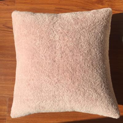 China Single Wool Sherpa Living Room Sofa Short Hair Cushion Cover Pillow Case for sale