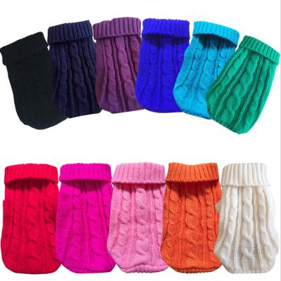 China Sustainable Wholesale Manufacturer Candy Color Knitted Dog Clothes Warm Soft Winter Dog Sweater for sale