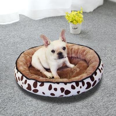 China Funny Luxury Designer Dog and Cat Pet Bed Round Winter Cama Perro Large Washable Breathable Beds for sale