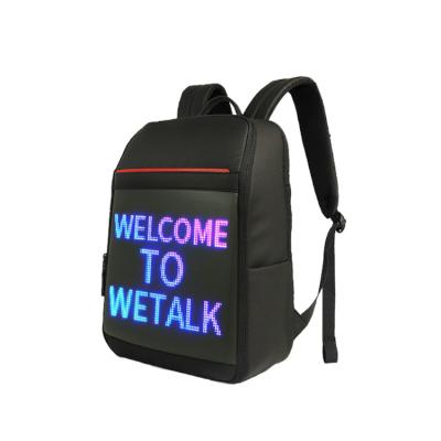 China Fashionable Waterproof USB Security Polyester Diy Smart High Display Led Screen Backpack for sale