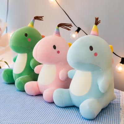 China 30cm Children's Toy Dinosaur Plush Toy Candy Color Cartoon Dinosaur Action Number Direct Selling Toy Gift Moq Factory Children's Gift Doll for sale