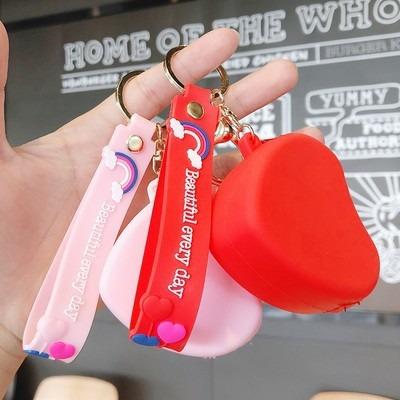 China Eco-Friendly Coin Purse Wallet Busty Person Toy For Girls Gift Little Girls Gift Silicone Pouches Busty Person Toys Bag Bubble With Key Chain for sale