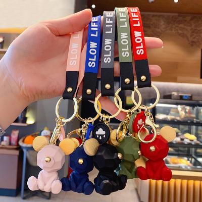 China 2022 European Cartoon Cute Pendant Bear Advertising Bear Key Chain 3D Resin Style Souvenir Gifts Fashion 2022 Fashion for sale