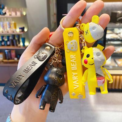 China 2022 Fashionable Cartoon Pendant Cute Animation PVC Bear Key Chain 3D Advertising Bear Key Chain Souvenir Gifts Fashion for sale