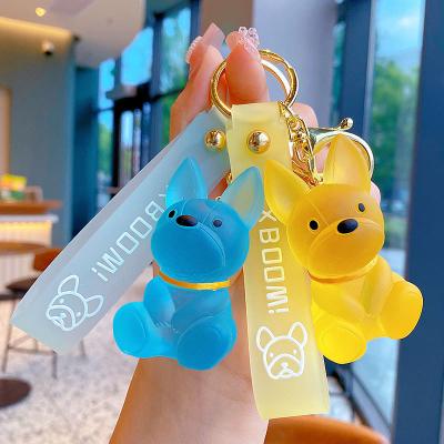 China 2022 Transparent Cute Cartoon Pendant Puppy Advertising Resin Sitting Key Chain 3D Key Chain Comic Pendant Souvenir Gifts Fashion for sale