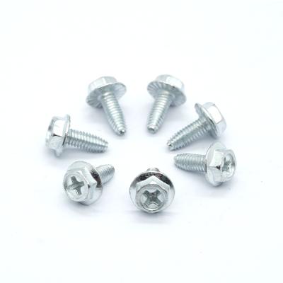 China High Quality Stainless Steel Din7982 Hex Head Flange Serrated Triangular Hex Screws, Serrated Triangular Hex Screws for sale