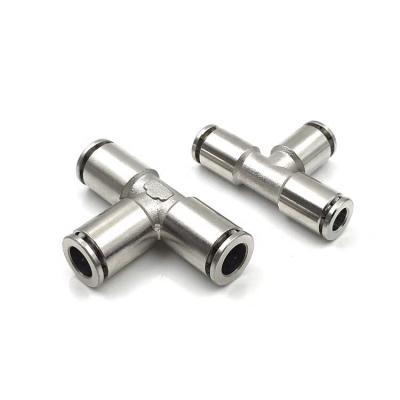 China Factory copper nickel plated fittings, metal fittings, PE4/6/8/10/12/14/16, PEG8-6/10-8/12-10/8-4/10-6/12/ 8, pneumatic fittings for sale