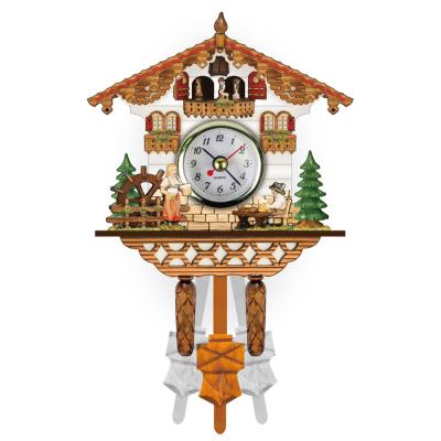 China Vintage Antique Wooden Decoration Bathroom Clock Style Cuckoo Black Forest Nordic Style House Chime Accessory Dacoration For Living Room Home for sale