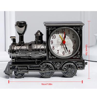 China New retro style antique creative alarm clock model alarm clock locomotive home decoration gift for children desk decoration for sale