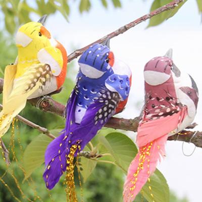 China Other Simulation Foam Bird Goldener Seidenvogel Federvogel Artificial Fake Animal For Christmas Tree Colored Feathers DIY Vogel Blase for sale