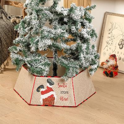 China Home Indoor Decorations Durable 26cm Christmas New Year Decoration Fabric + Cardboard Xmas Tree Cover Heavy Duty For Holiday Old Man Fireplace for sale