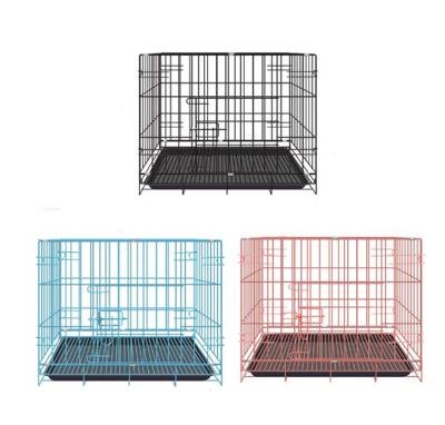 China Wholesale Multiple Stocked Sizes Foldable Kennel Metal Stainless Steel Dog Cage For Large Dog for sale