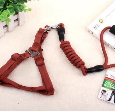 China Lights Back Pet Climbing Harness Dog Chest Harness Dog Traction Rope Pet Trunk Traction Strap Nylon Rope Set for sale