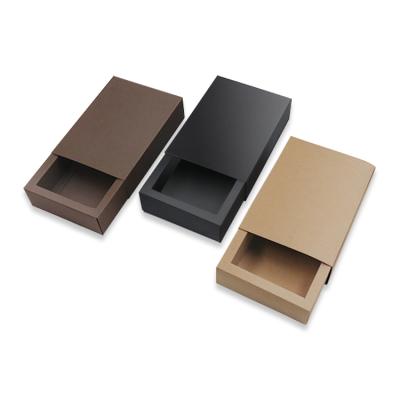 China Recycled Custom Drawer Box Kraft Paper Materials Logo Printed Accessories Movable Packing Box for sale