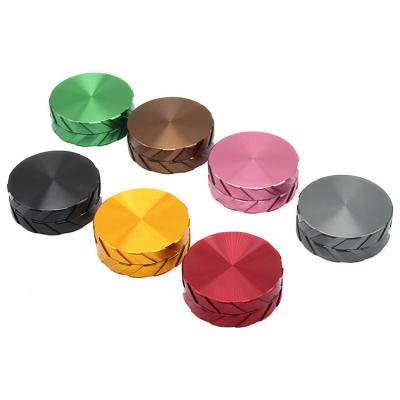 China 63MM Zinc Alloy 2 Parts Band Form Aluminum Herb Grinder Tobacco Grinder Grinder F128 Luxury Pink for sale