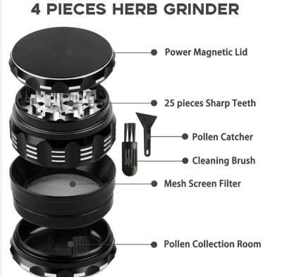 China 2022 New Updated Herb Tobacco Grinder 2.5 Inch Aluminum Zinc Alloy 63mmx 70mm (size) F137 for sale