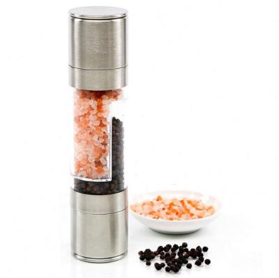 China Metal Salt Shakers Rechargeable Adjustable Coarseness Ceramic Rotor Pepper Mill 2 in 1 Manual Stainless Steel Salt and Pepper Grinder for sale