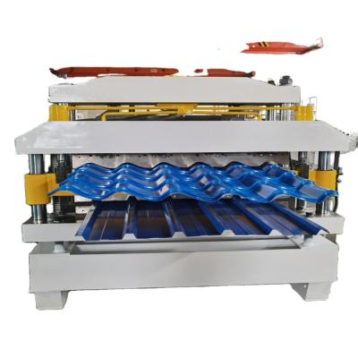 China Double Layer Roofing Sheet Machine IBR Making Machine Colored Glaze Steel for sale