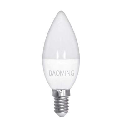 China BAOMING residential chandeliers led dimmable E14 E26 E27 B15 B22 LED candle light, C37 3w 4w 5w 6w 7w LED candle lamp led bulb for sale