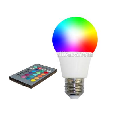 China CE Approved BAOMING E27 RGB Led Color Light Bulb Home 3w 5w 7w B22 Bulbs Remote Led Electric Lamp Led Bulb Light for sale