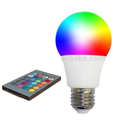 China LANDSCAPE new product color lamp led bulb 7watt E27 changing lamp led bulb with RGB remote controller for sale