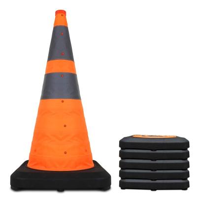 China Tiroflx PVC Manufacturers Sell Cheap Flexible PVC Safety Stretchable Reflective Orange Cones for sale