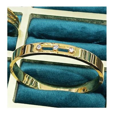 China FASHIONABLE Gold Plated Women Hypoallergenic Wholesale Hot Sale Stainless Steel Bracelets Custom Jewelry Bangle for sale