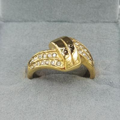 China Unique Ring 14K 18K Diamond Women Ring Stainless Steel Gold Plated From China Wholesale FASHIONABLE Jewelry for sale