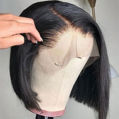 China Wholesale Brazilian Virgin Hair Wave Hair Bob Wig With Baby Hair Short Bob Lace Front Wig 13x4 Hd Silky Straight Frontal Cheap Price Lace Wig for sale