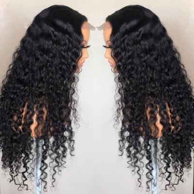 China Deep Wave 180% Density 30 Inch Deep Wave Wig Pre Plucked Hd Transparent Lace Front Wigs Remy Virgin Human Hair 13X6 Lace Front Wigs for sale