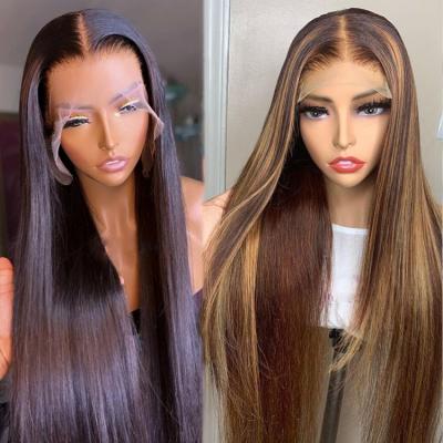 China Wholesale HD Silky Straight Wave Brazilian Hair Lace Front Wig, Virgin Cuticle Aligned Hair Full Lace Wig, 13x6 Lace Front Wig For Black Women for sale