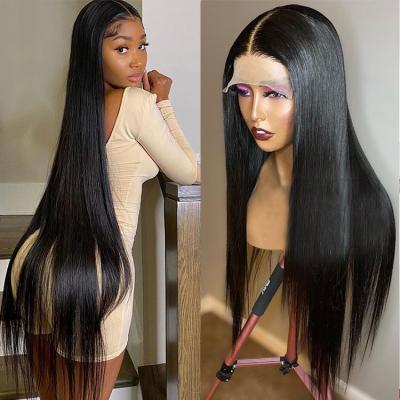 China 150% 180% 200% Density Wave 150% 180% 200% Wave Density Brazilian Hd Lace Wig Silky Straight Virgin Human Hair 4x4 Lace Closure Wig Unprocessed Cuticle Aligned Hair for sale