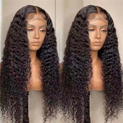 China Wholesale 13A Hd Water Wave Full Lace Headband Remy Virgin Hair Cheap Brazilian Deep Wave Unprocessed Deep Curl Lace Front Wigs for sale