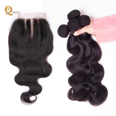 China Body Wave Body Wave Hair Bundle Extension With HD Lace Closure 4x4 Wholesale Brazilian 12a Cuticle Aligned Raw Virgin Hair Supplier for sale