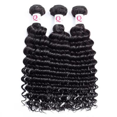 China Brazilian Deep Wave Human Hair Bundles With Closures Braid In Bundles Weave Braid Remy Natural Human Hair Hair Extension for sale