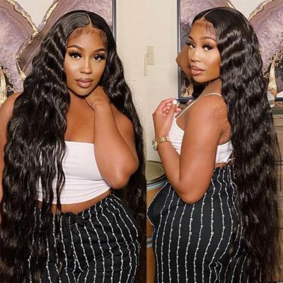 China Remy Hair Wholesale Invisible Lace Front Wig Deep Wave 13x4 Indian Lace Front Human Hair Wig For Women Raw Color Body Wave Fast Shipping for sale