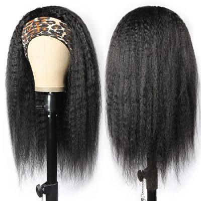 China Wholesale Cuticle Aligned Virgin Custom Silky Straight Wave Fuxin Hair Bands Hair 7A Lace Up Non Curly Straight Headband Wig For Black Women for sale